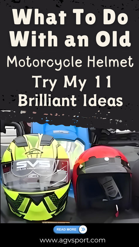 Don't Trash Your Old Helmet! Repurpose it into 15 Creative Things! ️We've got amazing ideas to upcycle it into planters, pet beds, lamps, and more! Get inspired & find the perfect project for you! Click the link to see all 15 ideas!  ➡️ ➡️ Link to our article #motorcyclehelmet #upcycle #recycle #homedecor #diy #gardening Diy Motorcycle Accessories, Motorcycle Helmet Art, Homemade Motorcycle, Motorcycle Diy, Diy Motorcycle, Custom Motorcycle Helmets, Vintage Helmet, Wall Hanging Storage, Unique Lamp