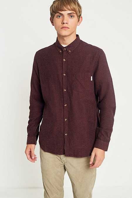 Shore Leave by Urban Outfitters Burgundy Brushed Herringbone Shirt Herringbone Shirt, Textured Shirt, Oxford Shirts, Oxford Shirt, Denim Outfit, Track Jackets, Jacket Outfits, Mens Coats, Herringbone