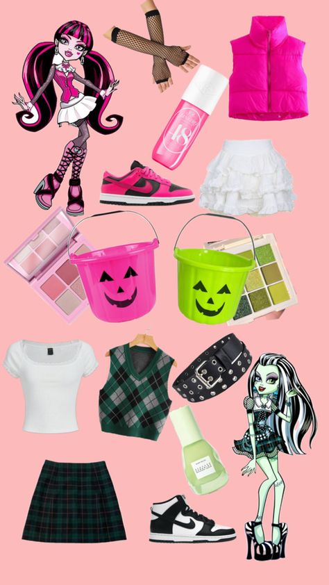 Preppy Halloween Dracula, Frankenstein Monster High preppy costume idea for duos two people besties Preppy Costume Ideas, Monster High Costume Ideas, Frankenstein Monster High, Halloween Duo Costumes, Preppy Costume, Preppy Besties, Monster High Halloween Costumes, Halloween Duo, Preppy Halloween