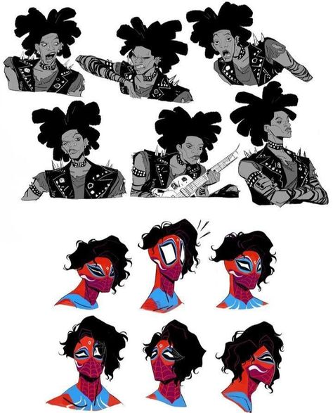 Pavitr Prabhakar Character Design, Pavitr Prabhakar Spiderman Drawing, Hobie Brown Pavitr Prabhakar, Spiderverse Art Style Study, Hobie Brown And Pavitr Prabhakar, Hobie Brown X Pavitr Prabhakar, Hobie X Pavitr, Hobie And Pavitr, Pavitr Prabhakar Spiderman