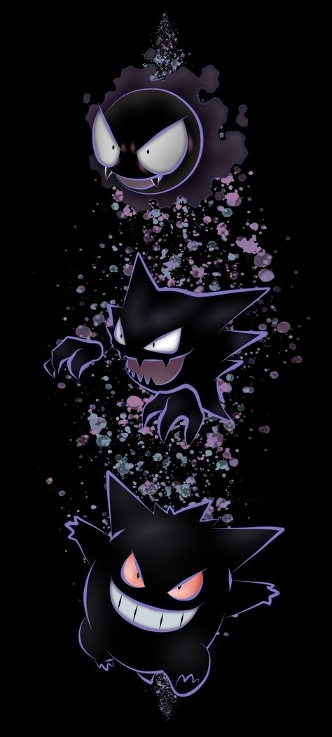 Gengar Background Explore more Cute, Flying, Gengar, Pointed-Eared, Pokemon wallpaper. https://www.whatspaper.com/gengar-background-5/ Cartoon Characters, Pokemon, Black, Pokémon