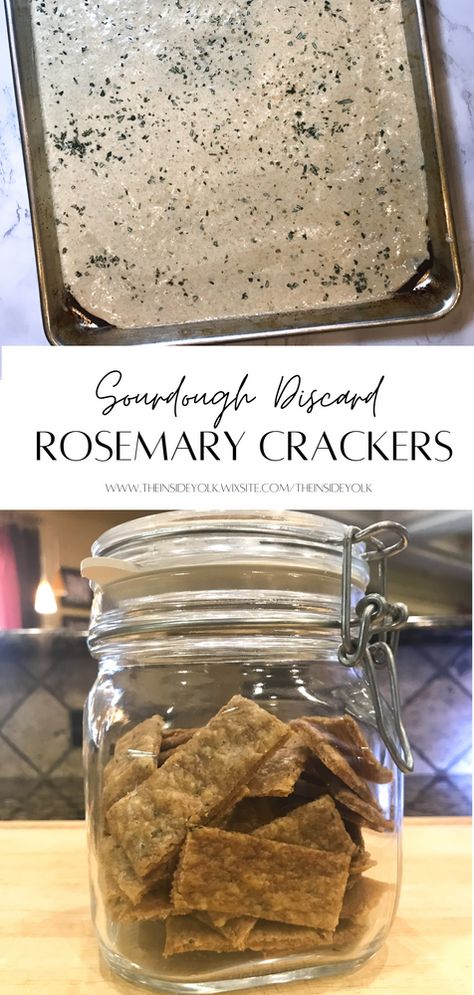 Sourdough Discard Crackers With Rosemary And Olive Oil, Garlic Sourdough, Sourdough Discard Crackers, Discard Crackers, Sourdough Ideas, Sourdough Crackers, Sourdough Recipe, Discard Recipes, Rosemary Garlic