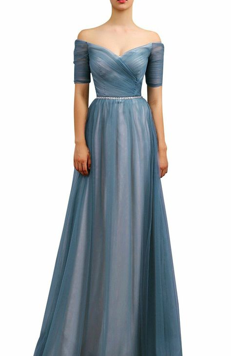 Vintage Evening Dresses, Blue Tulle Dress, Evening Fashion, Brides Dress, Medieval Wedding, Wedding Inspirasi, Maid Of Honour Dresses, Gown Inspiration, Dress Idea