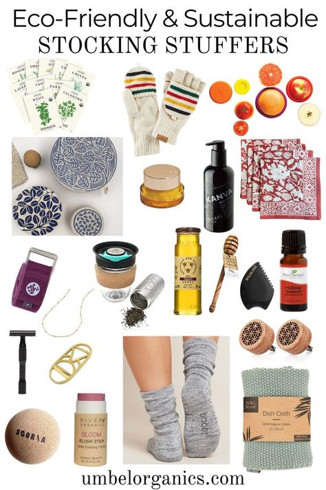 Eco-friendly stocking stuffer ideas Healthy Stocking Stuffers, Sustainable Christmas Gifts, Eco Friendly Christmas Gifts, Sustainable Skincare, Green Stockings, Sustainable Christmas, Stocking Stuffer Ideas, Eco Beauty, Eco Friendly Kitchen