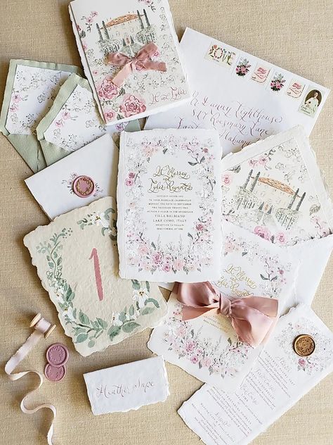 My Lady Dye Wedding Stationery Set, Aesthetic Wedding Invitations, Aesthetic Wedding Invitation, Dusty Pink Wedding Invitations, Art Wedding Invitations, Visual Clutter, Watercolor Business, Dusty Pink Weddings, Romantic Themes