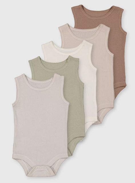 Baby Sleeveless Bodysuits 5 Pack (Newborn-3 Years) | Tu clothing Snap Fasteners, Sleeveless Bodysuit, Women Nightwear, Socks And Tights, Baby Wearing, Orange County, Fashion Company, Baby Boy Outfits, Girls Shopping