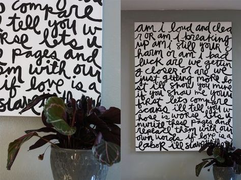 Art2 Lyrics On Canvas, Tableau Pop Art, Words On Canvas, Diy Wand, Song Lyrics Art, Hemma Diy, Short People, Lyrics Art, Lyric Art