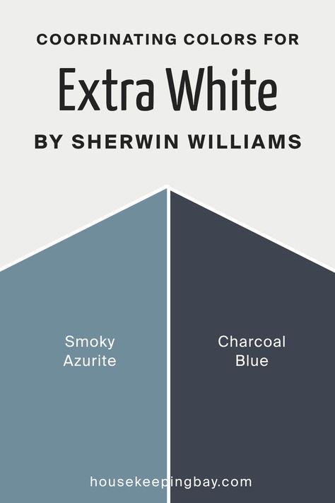 Coordinating Colors for Extra White SW 7006 by Sherwin Williams Sw Charcoal Blue, Contemporary Paint Colors, Sherwin Williams Extra White, Trim Colors, Charcoal Blue, White Paint Colors, Cool Undertones, Blue Colour Palette, Paint Colors For Home