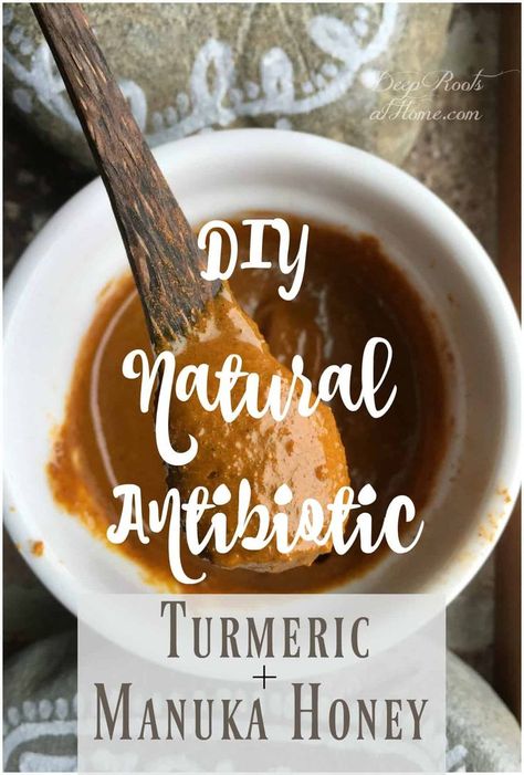 DIY Natural Antibiotic Recipe using Turmeric and Manuka Honey. Possibly the strongest natural antibiotic. #recipes   #food  #healthy  #health  #diy  #wellness  #natural   #antiaging  #womens  #woman  #healthyrecipes  #yellow #happy   #medicine   #diet   #yellowgold #naturalremedies #remedies Recipes Using Turmeric, Cooking With Turmeric, Natural Medicine Cabinet, Natural Antibiotic, Christian Homemaking, Natural Healing Remedies, Healing Remedies, Natural Antibiotics, Deep Roots