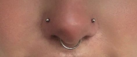 Nose Jewelry Ideas, Nose Piercing Spike, Piercing Healing Time Chart, Stud Aesthetic, Dream Person, Wolf Oc, Pretty Piercings, Nostril Piercing, Piercing Inspo