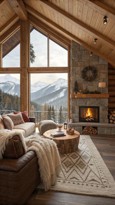 Small Cabin Interior Ideas Small Winter Cabin, Simple Cabin Interior, Cabin Aesthetic Interiors, Ski Cabin Interior, Cozy Winter Cabin Aesthetic, Mountain Cabin Aesthetic, Cabin Core Aesthetic, Cabin Interiors Cozy, Knotty Pine Living Room