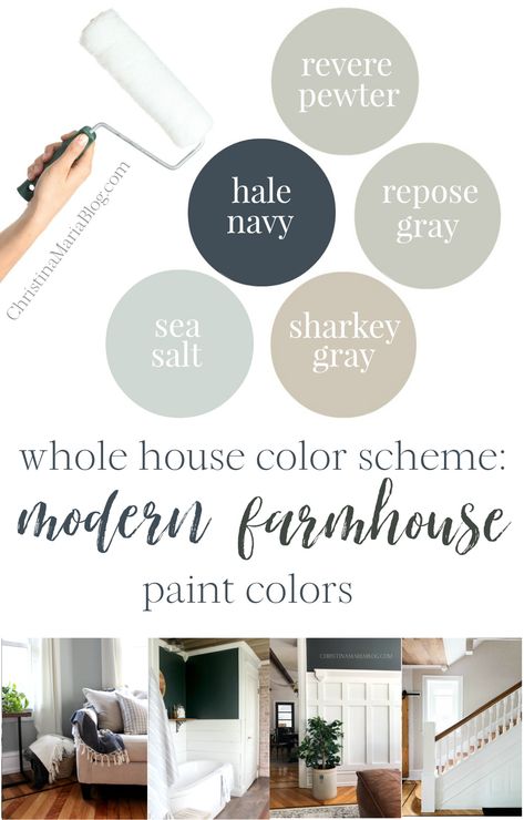 The BEST paint colors for a beautiful whole house color scheme. See pictures of what the paint colors look like in real life! #paintcolors #paint #modernfarmhouse #interiordesign Farmhouse Bedroom Paint Colors, Farmhouse Paint Colors Interior, Modern Farmhouse Paint Colors, House Paint Colors, Farmhouse Paint Colors, Farmhouse Paint, Victorian Farmhouse, Neutral Paint Colors, Favorite Paint Colors