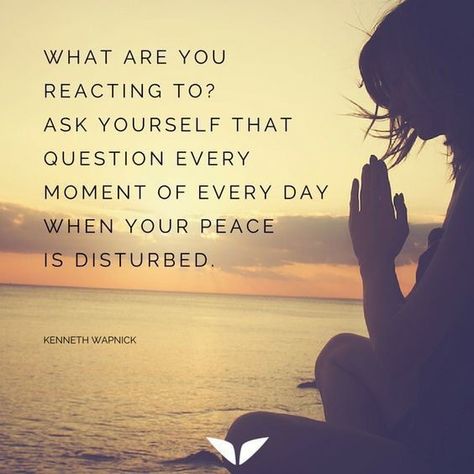 When you encounter a triggering situation, it's crucial to pause and contemplate why you react the way you do. By questioning your response, you can uncover insights into your emotions and the reasons behind your reactions. This self-awareness helps in understanding your triggers, beliefs, and values and in evaluating whether your reactions align with your objectives and values or if they stem from past experiences or biases. Understanding the motives behind your reactions enables you to resp... A Course In Miracles, Yoga Quotes, Mindfulness Meditation, Infp, Good Advice, Inner Peace, Great Quotes, Mantra, Personal Growth