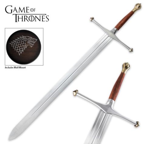 Ice Sword of Ned Stark - Game Of Thrones Replica | True Swords Game Of Thrones Swords Ice, Game Of Thrones Swords, Ice Game Of Thrones, Metal Wolf, Stark Family, Eddard Stark, Game Of Thrones Artwork, Ned Stark, Wall Game