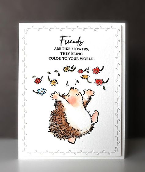 Penny Black Cards Hedgehog, Hedgehog Cards, Friend Cards, Art Impressions Cards, Black Cards, Penny Black Cards, Work Portfolio, Penny Black Stamps, Balloon Shop