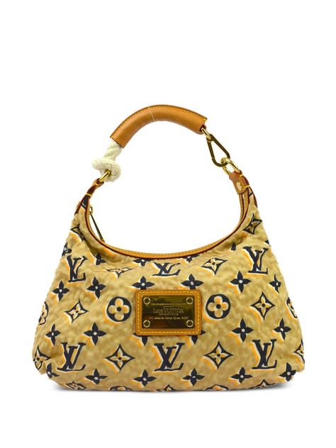 circa 2009 beige/navy blue Vachetta leather trim monogram pattern logo plaque rope detailing single detachable top handle top zip fastening main compartment internal logo patch full lining logo-engraved gold-tone hardware Condition: GOOD. This previously owned and used item is in good condition with minimal signs of use. This may include fading of material or plating and scratches. Purchasing this item continues its narrative and reduces the environmental impact by avoiding the use of new resources needed to make the product from scratch, such as water, materials and electricity, and avoiding additional manufacturing impact. Learn more about what makes a product Conscious on our Conscious Criteria page Vintage Designer Shoulder Bags, Chloe 2024, Expensive Bag, Headphone Accessories, Louis Vuitton Handbag, Pattern Logo, Louis Vuitton Fashion, Designer Purses, Monogram Pattern