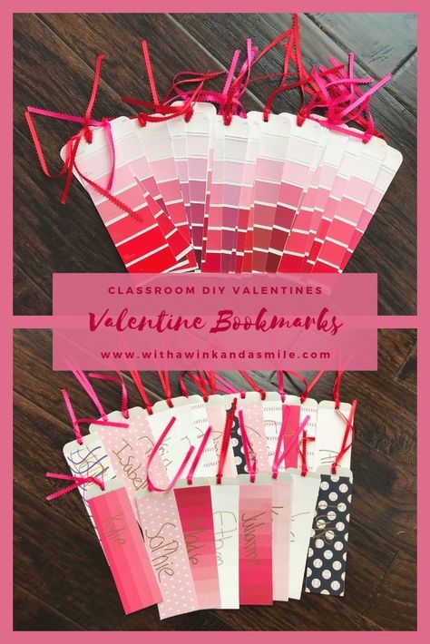 Printable Valentine Bookmarks, Valentine Bookmarks, Reading Crafts, Paint Chip Crafts, Valentines Diy Kids, Valentines Bookmarks, Homemade Bookmarks, Valentine's Day Celebration, Gift Tags Diy