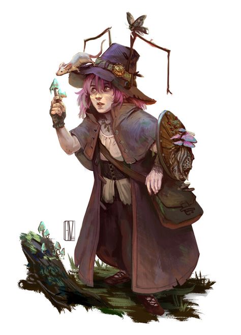 Forest Gnome Dnd Female Druid, Allium Roseum, Halfling Druid, Gnome Dnd, Npc Art, Dnd Druid, Dnd Races, Dnd Art, Character Reference