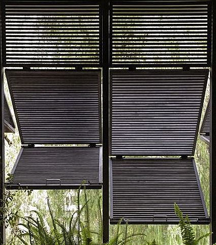 Louvered Windows, Balcony Divider Ideas, Window Louvers, Louvred Window, Louver Windows Modern, External Louvres, Sun Louvers Architecture, Horizontal Louvres Facade, Outside Shutters