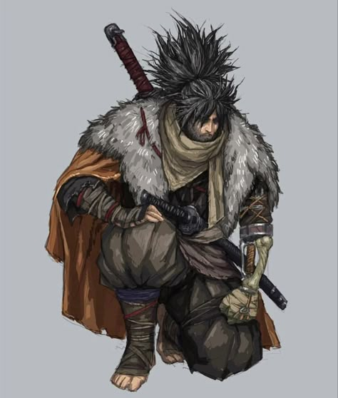 Sekiro Wolf, Nail Bat, Designer Character, Wolf Icon, Samurai Ninja, Bloodborne Art, Samurai Artwork, Ninja Art, Dark Souls Art