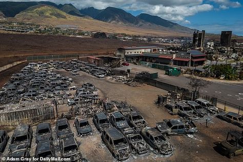 Inside Lahaina 'war-zone' where buildings still smolder and smoke hangs in the air after wildfires ripped through historic Maui town, killing at least 80 | Daily Mail Online Home Still, Beauty Spot, Emergency Management, Coastal Towns, Daily Mail, The Locals, Maui, A Year, Beauty