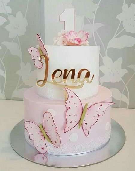 Two Layer Butterfly Cake, Princess Butterfly Cake, Butterfly Cake For 1st Birthday, 2 Layer Butterfly Cake, Butterfly Cake For Baby Girl, First Birthday Cake Butterfly, First Birthday Butterfly Cake, Butterfly Cake Ideas Birthdays Beautiful, First Birthday Girl Cake Ideas