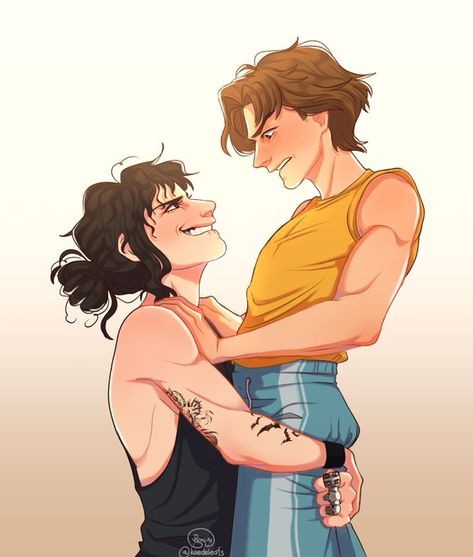 Steddie Art Spicy, Steddie Fan Art, Steve And Eddie, Eddie Fanart, Steddie Fanart, Cute Reptiles, Stranger Things Steve, Stranger Things Have Happened, Stranger Things Art