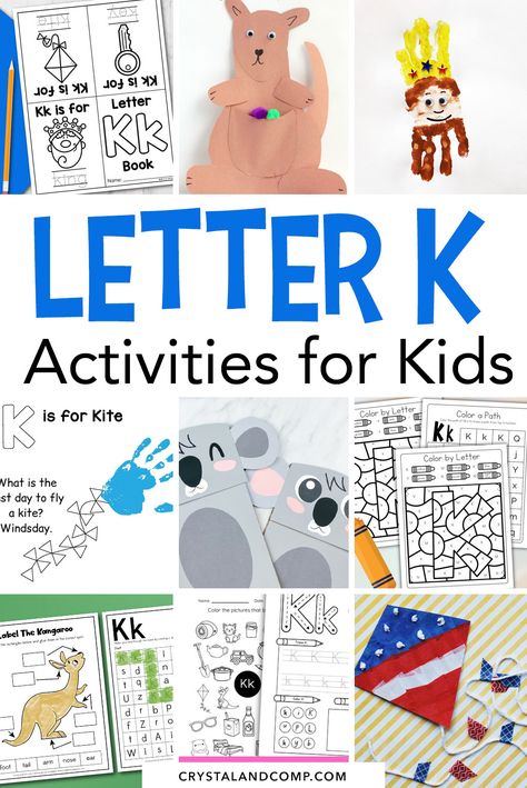 Discover the best educational resources and activities for kids to learn the letter K in a fun and engaging way! Get your preschoolers excited about learning with these creative ideas. K Preschool Activities, Letter K Toddler Crafts, Letter K Activity For Preschoolers, Letter K Preschool Worksheets, K Activities For Preschoolers, Preschool Letter K Activities, Letter K Crafts For Kindergarten, Letter K Activities For Toddlers, K Crafts For Preschool