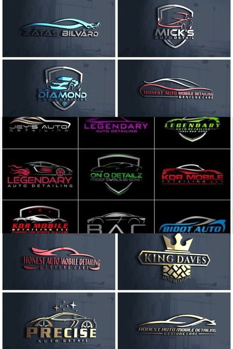 I will create luxury 2d,3d auto detailing and car wash logo Car Wash Logo Design Inspiration, Car Detail Logo, Logo Car Wash, Auto Shop Logo, Auto Detailing Logo, Vehicle Detailing, Car Wash Logo, Logo Design App, Car Brands Logos