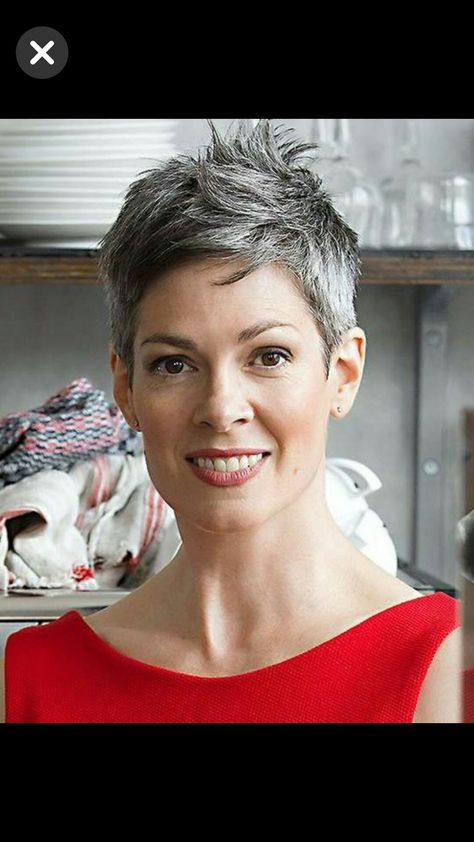 Short Grey Pixie Over 50, Short Gray Pixie Haircuts, Pixie Grey Hair, Salt And Pepper Pixie Haircut, Gray Pixie Haircut Over 50, Short Gray Pixie, Silver Pixie Haircut, Short Haircut Tutorial, Hot Hairstyles