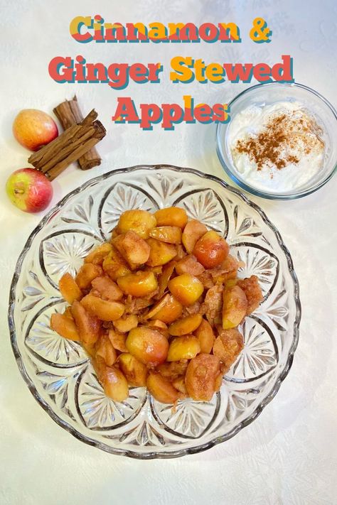 These Cinnamon and Ginger Stewed Apples are a simple, sweet and warming fiber filled recipe with lasting gut health benefits. Stewed Apples, Can Chicken Recipes, Mini Bananas, Banana Nut Bread, Most Popular Recipes, Homemade Desserts, Food Staples, Popular Recipes, Amazing Food