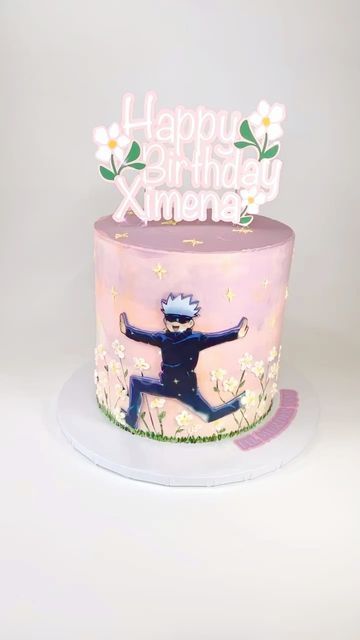 Xochilt F Marchena on Instagram: "Satoru Gojo Birthday Cake!" Anime Inspired Birthday Cake, Gojo Cake Design, Gojo Satoru Cake Design, Jujutsu Kaisen Cakes Birthday, Jjk Birthday Cake, Gojo Birthday Cake, Anime Cake Design Birthday, Jujutsu Kaisen Cake, Gojo Birthday