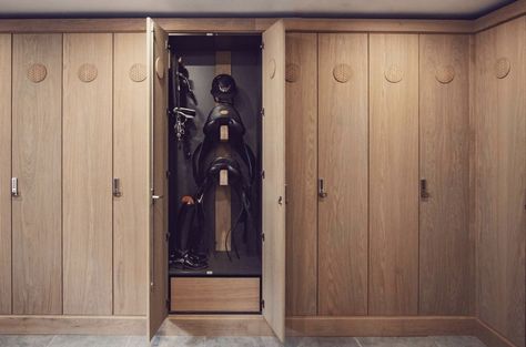 Forest Oaks Equestrian Stable, Forest Oaks Equestrian, Tackroom Ideas Equestrian, Small Tack Room Ideas, Tack Room Ideas, Equine Stables, Stable Storage, Dream Barn Stables, Horse Tack Rooms