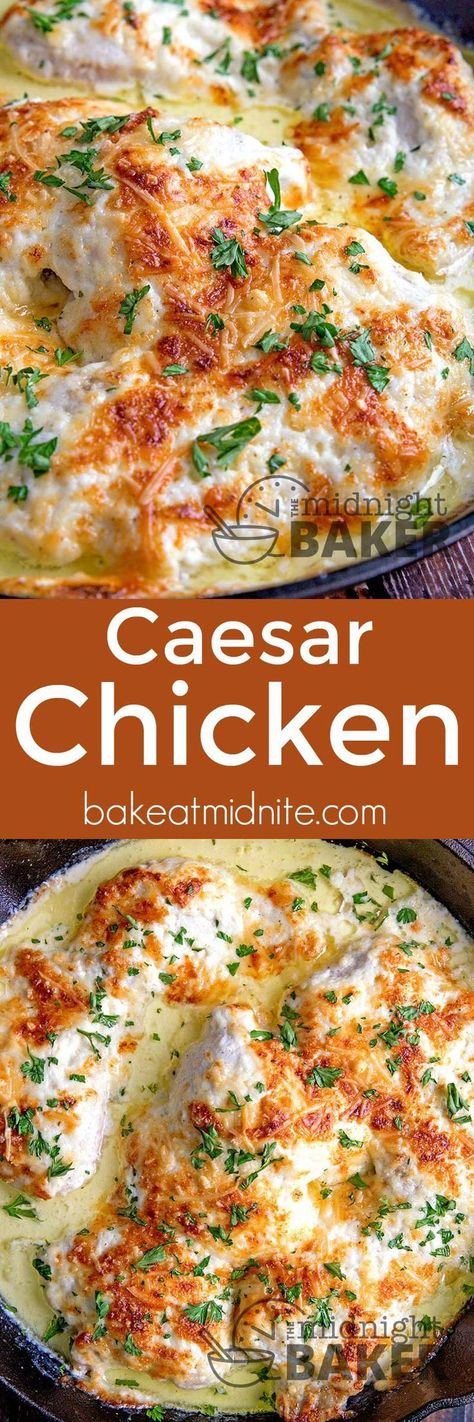 Chicken Recipes Thighs, Caesar Chicken, Diy Easy Recipes, Chicken Main Dishes, Easy Dinners, Chicken Casserole, Poultry Recipes, Naan, Turkey Recipes