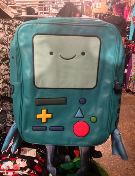 BMO Backpack @ Hot Topic Weird Backpacks, Bmo Backpack, Bmo Bag, Scene Backpack, Adventure Time Backpack, Crochet Backpack, Backpack Decoration, Colorful Accessories, Funny Reaction Pictures