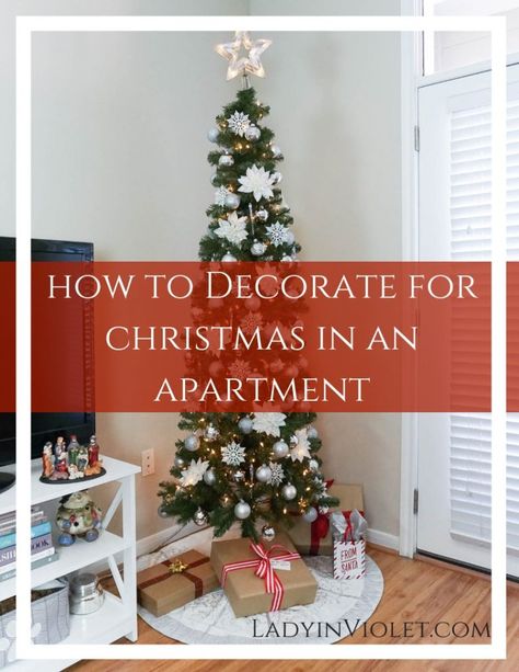 How to Decorate for Christmas in an Apartment | Christmas Tree for Small Spaces | Silver Holiday Decor | Houston Blogger Lady in Violet Silver Holiday Decor, How To Decorate For Christmas, Apartment Christmas Decor, Decor Images, Christmas Decorations Apartment, Apartment Christmas, Decorate For Christmas, Christmas Background Images, Christmas Apartment