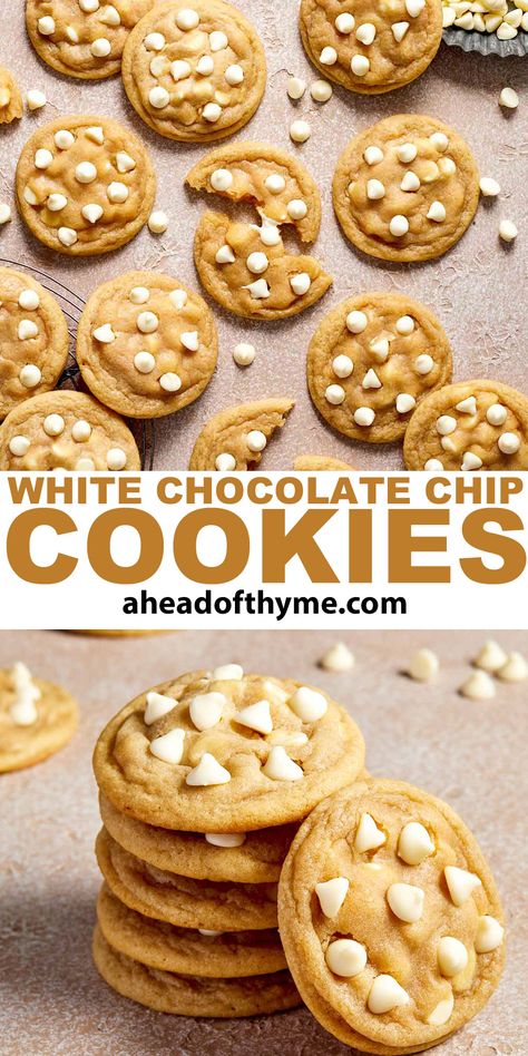 White Chocolate Chip Cookies Cookies Store, White Chocolate Chip Cookies Recipes, Bakery Food, White Chocolate Chip, Frozen Cookie Dough, Chocolate Cookie Dough, Make Cookies, White Chocolate Chip Cookies, White Chocolate Cookies