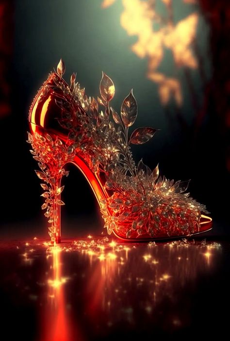 Fairytale Heels, Fantasy Heels, Fire Kingdom, Colourful Shoes, Fire Queen, Shoe Pictures, Artsy Shoes, Shoe Artwork, Fancy High Heels