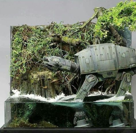 Fish Tank Themes, Star Wars Decor, Star Wars Room, Star Wars Spaceships, Star Wars Diy, Star Wars Models, Star Wars Vehicles, Star Wars Empire, Military Diorama