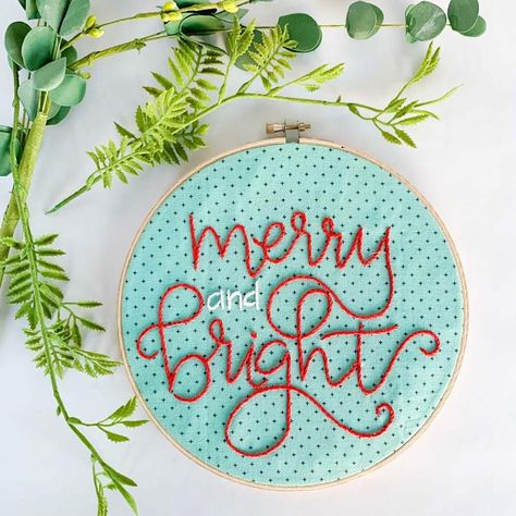 Merry And Bright Embroidery, Stitch Merry Christmas, Bright Embroidery, Make Do, Needle Threader, Christmas Embroidery, Back To Basics, Chain Stitch, Embroidery Floss