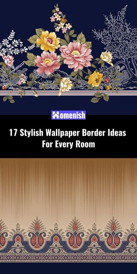 Wallpaper borders can enhance wallcoverings and accentuate walls. These appealing decoration features will gracefully bring out the beauty of any room in the house. With the advent of technology, wallpaper borders no longer require any special tools for their installation. Wallpaper Borders Living Room, Wallpaper Border Ideas Living Room, Wallpaper Borders Ideas, Wallpaper Border Ideas Bedrooms, Wallpaper Border Ideas, Kitchen Wallpaper Border, Wallpaper Border Kitchen, 15 Wallpaper, Bohemian Wallpaper