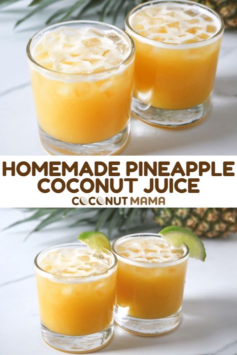 Pineapple Coconut Juice Recipe, Coconut Water Drinks, Coconut Water Recipes, Coconut Juice, Long Workout, Slim Down Fast, Refreshing Beverages, Healthy Nutrition Plan, Pineapple Drinks