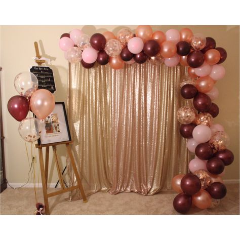 This is our take in bringing a little bit of fall into our wedding season! We love this Balloon Garland. Perfect combination of colors. Rose Gold, Pink and Burgundy! Plus Confetti 🤗 #Wedding #eventsdecoration #catchmyparty #balloondecor #balloongarland #fall #fallwedding #Ido #DMV #Maryland Planning Party, 21st Birthday Decorations, Gold Birthday Party, Rose Gold Party, Rose Party, 18th Birthday Party, Birthday Planning, 60th Birthday Party, Gold Party