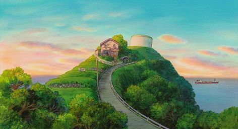 Studio Ghibli Background, Ghibli Artwork, Scenery Background, Studio Ghibli Movies, Studio Ghibli Art, Ghibli Movies, Ghibli Art, Hayao Miyazaki, Anime Scenery Wallpaper