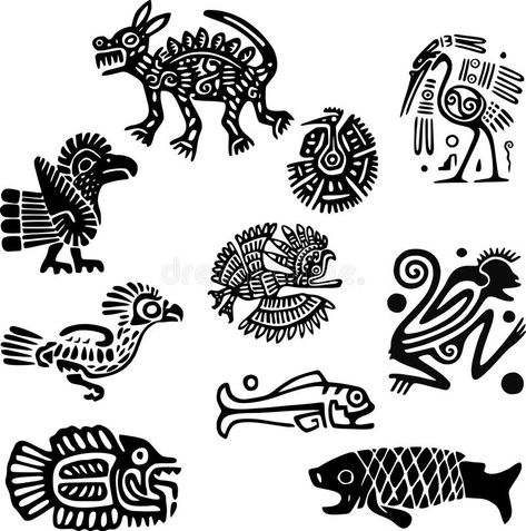 Aztec Symbols, Mayan Tattoos, Maya Art, Mayan Art, Art Premier, Aztec Art, Mexican Designs, Native American Fashion, Ancient Symbols