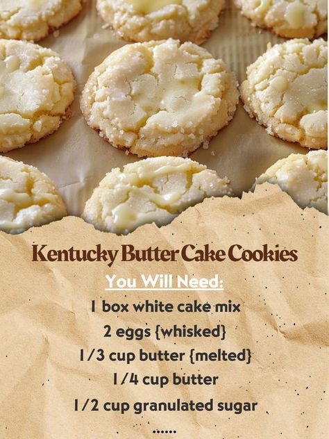 Butter Cake Cookies Recipe, Kentucky Butter Cake Cookies, 2024 Cookies, Cake Cookies Recipe, Butter Cake Cookies, Spritz Cookie, Spritz Cookie Recipe, Kentucky Butter Cake, Baking Goods