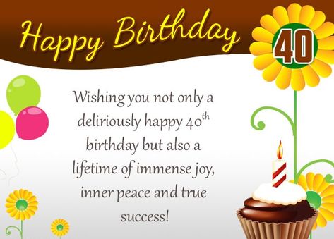 Here we have shared the best 40th birthday wishes for your loved ones. Make the birthday more memorable and enjoyable. Best quotes, messages, SMS, Saying. Happy 40th Birthday Messages, 40th Birthday Messages, Birthday Wishes For Women, 40th Birthday Wishes, 40th Birthday Quotes, Birthday Wish For Husband, Happy Birthday Cards Printable, Birthday Wishes For Sister, 40th Birthday Funny