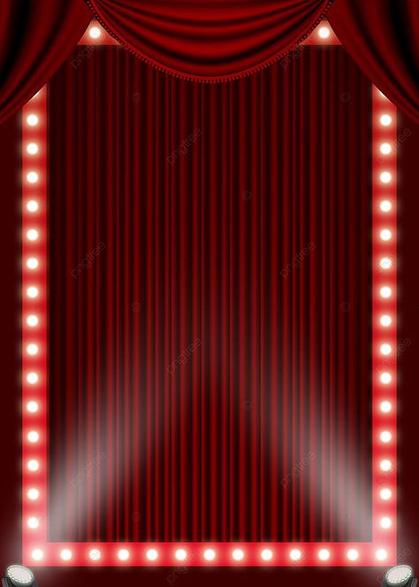 Theater Background Design, Background Tirai, Movie Background Aesthetic, Stage Curtain Background, Red Night Club, Theatre Background, Red Curtain Background, Cinema Background, Announcement Background