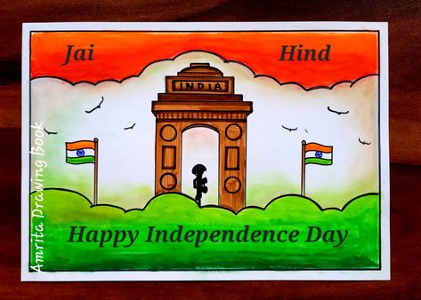 Video Tutorial uploaded on Amrita Drawing Book Channel. Subscribe for more creative Videos and School Projects #independenceday #indiagate #drawing #easydrawing #howtodraw #amritadrawingbook #Youtube India Gate Drawing, Gate Drawing, Republic Day Drawing, Independence Day Drawing, Independence Day Poster, Creative Videos, Republic Day India, India Gate, Easy Drawings For Kids