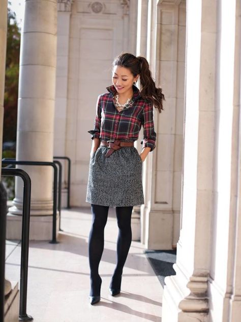 What To Wear To Work In The Winter 17 Winter Office Outfit Ideas (Part 1) Fall Belts, Office Outfits For Ladies, Winter Office Outfits, Winter Office Outfit, Brunch Outfits Fall, Plaid Shirt Outfits, Silvester Outfit, Outfit Fall, Winter Outfits For Work